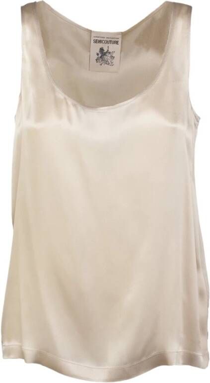 Semicouture Sleeveless Tops Beige Dames
