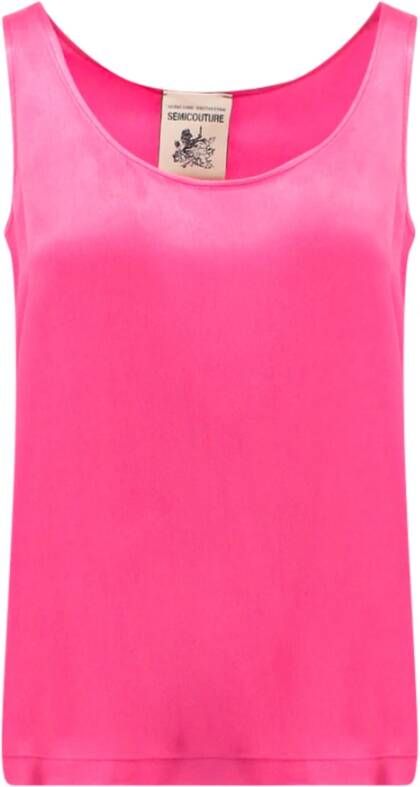 Semicouture Sleeveless Tops Roze Dames