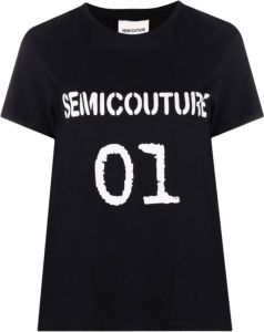Semicouture T-Shirts Zwart Dames