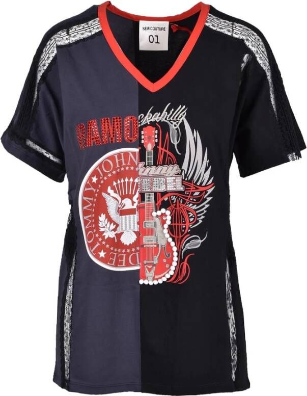 Semicouture T-shirts Zwart Dames