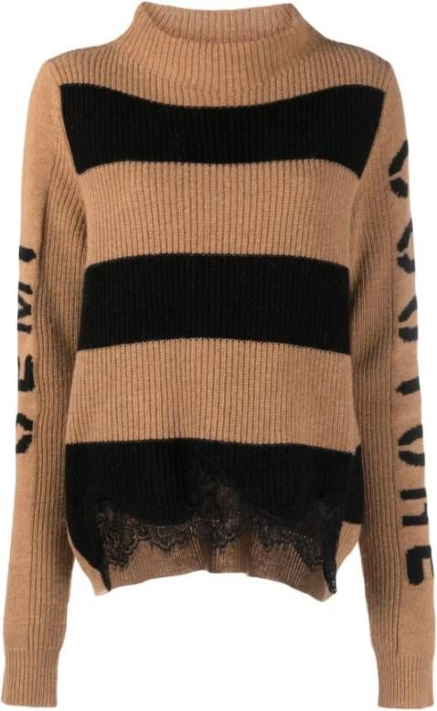 Semicouture Round-neck Knitwear Brown Dames