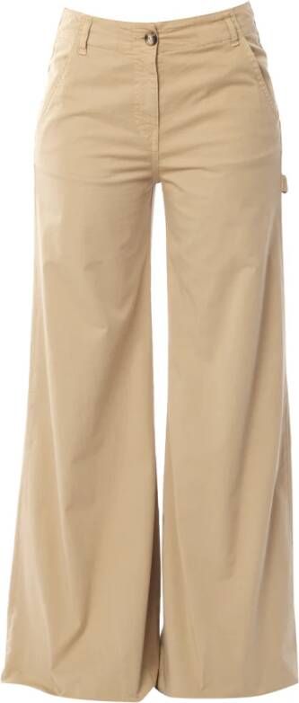 Semicouture Wide Trousers Bruin Dames