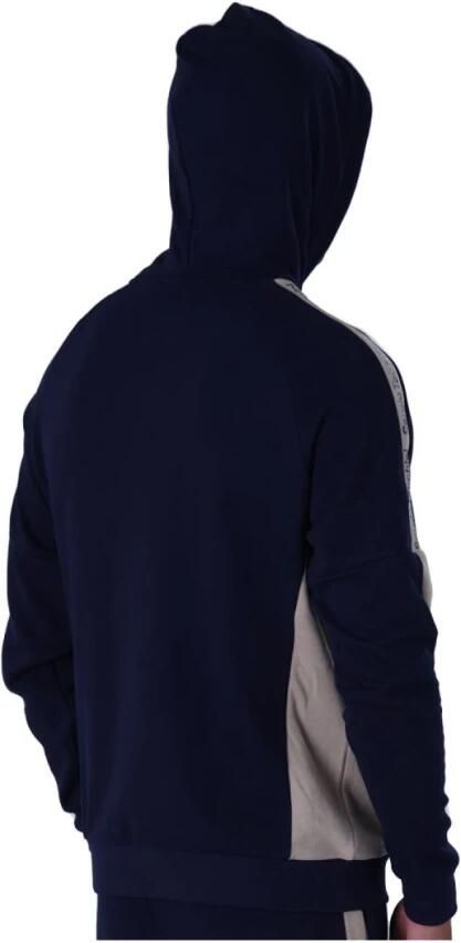 Sergio Tacchini Blauwe Logo Hoodie Zijstreep Blue Heren - Foto 3