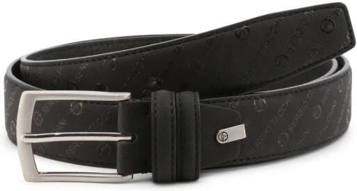 Sergio Tacchini Gestanst leren riem Model St123 Black Heren