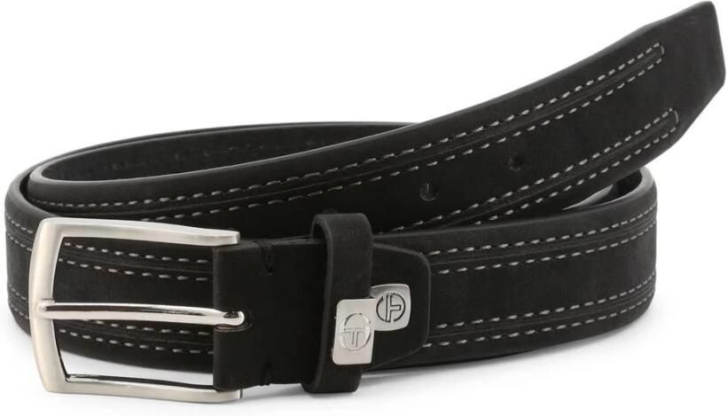 Sergio Tacchini Leren Riem Zwarte Stijl Black Heren