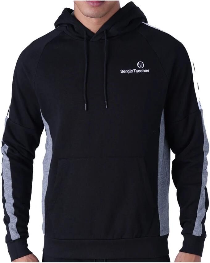 Sergio Tacchini Logo Band Hoodie Zwart Black Heren - Foto 3