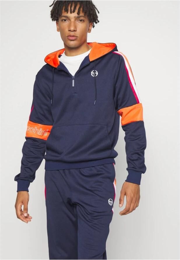 Sergio Tacchini Logo Cross Hoodie Blauw Blue Heren - Foto 2
