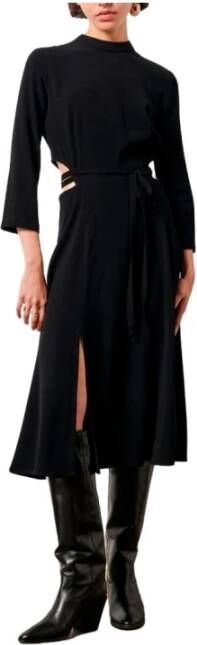 Sessun Harmony Viscose Crepe Jurk Zwart Dames