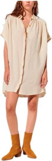 Sessun Kalura short loose shirt dress Beige Dames