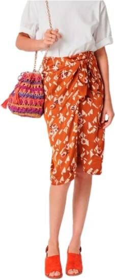 Sessun Le Couchant printed wrap skirt Oranje Dames