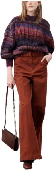 Sessun Multicolor Gestreepte Oversized Trui Bruin Dames