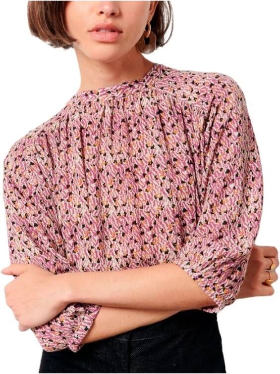 Sessun Solemia Blouse 100% Viscose 3 4 Mouwen Roze Dames