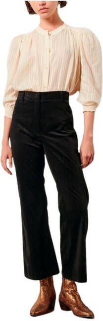 Sessun Corduroy Boot Cut Broek Black Dames