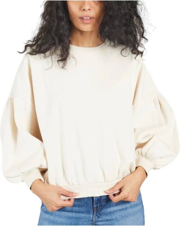 Sessun Yuno Katoenen Sweatshirt Beige Dames