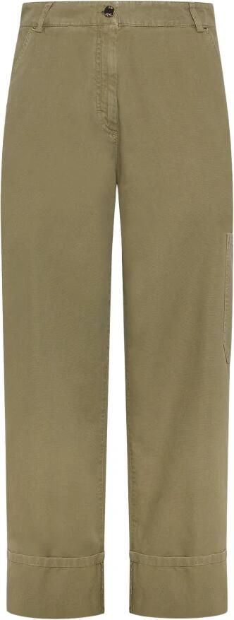 Seventy Enkellange broek met omgeslagen zoom voor eigentijdse vrouwen Green Dames