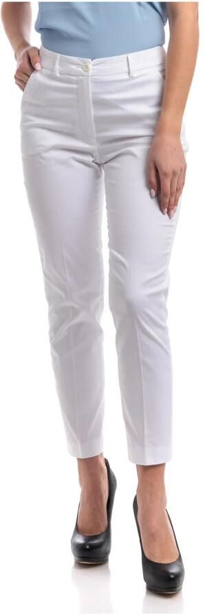 Seventy Slim Fit Katoenen Stretch Enkellange Broek White Dames - Foto 6