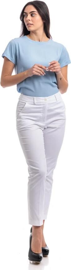 Seventy Slim Fit Katoenen Stretch Enkellange Broek White Dames - Foto 8