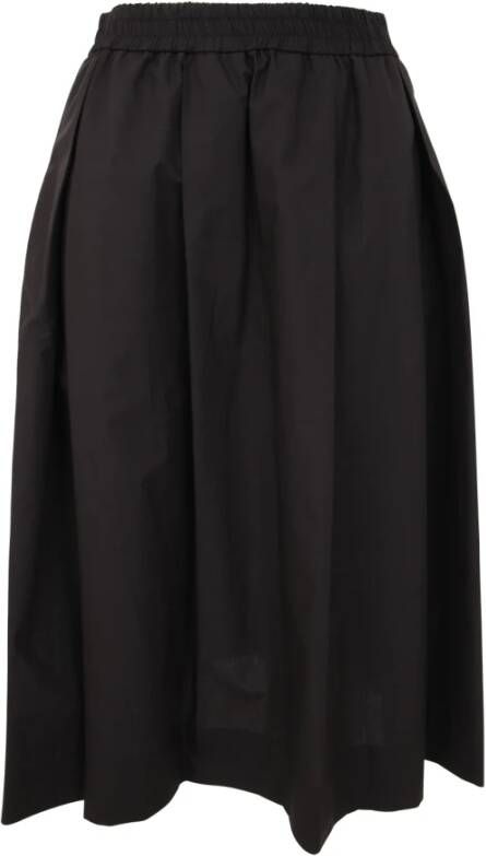 Seventy Skirt With Elastic Band AND Folds Zwart Dames