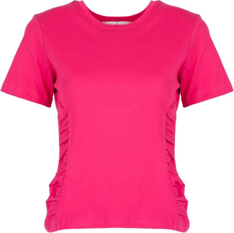 Silvian Heach Aansluitend T-Shirt met Ronde Hals Roze Dames
