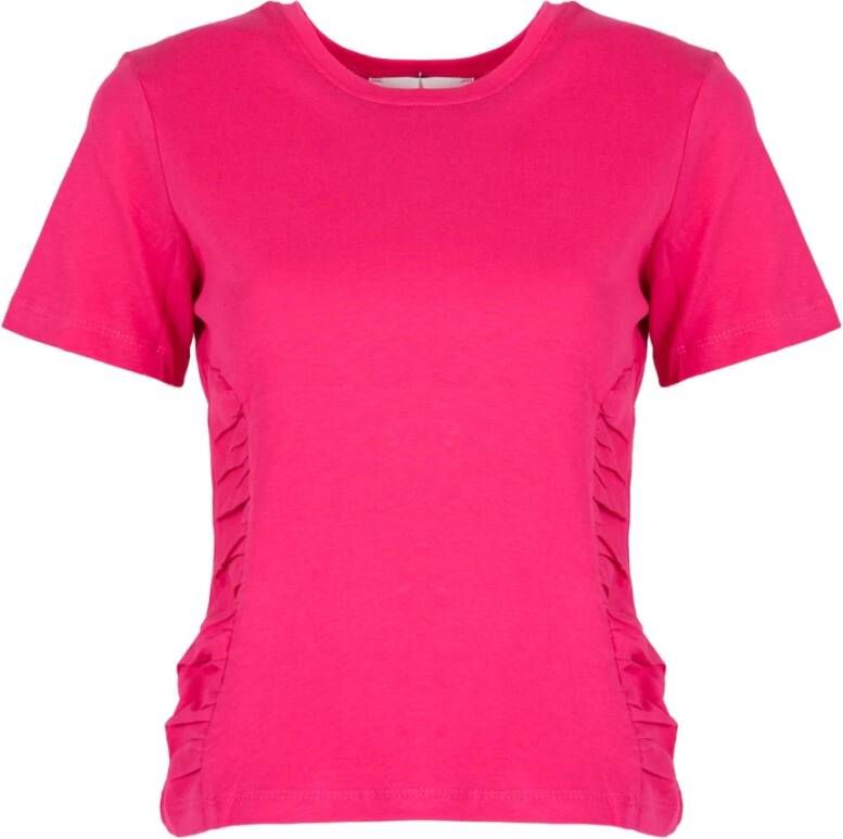 Silvian Heach Aansluitend T-Shirt met Ronde Hals Pink Dames