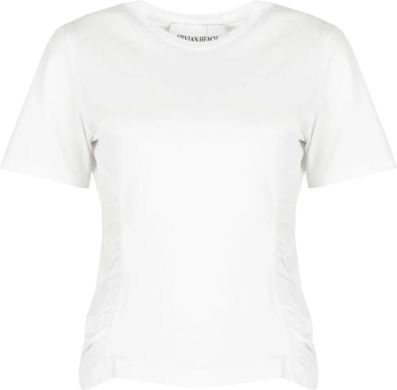Silvian Heach Aansluitend T-shirt met Ronde Hals White Dames