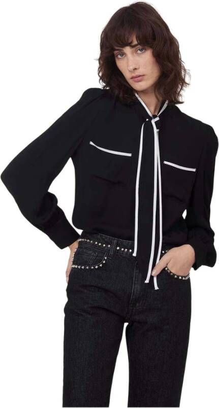 Silvian Heach Blouse met boog en zakken Zwart Dames
