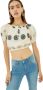 Silvian Heach Crop Blouse met Geometrische Motieven Beige Dames - Thumbnail 1