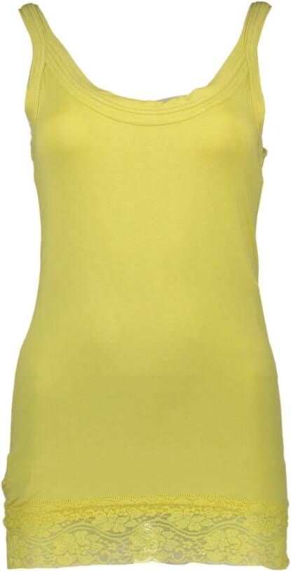 Silvian Heach Elegante gele kanten tanktop Yellow Dames