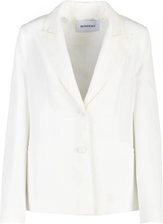 Silvian Heach Getailleerde Blazer voor Vrouwen White Dames