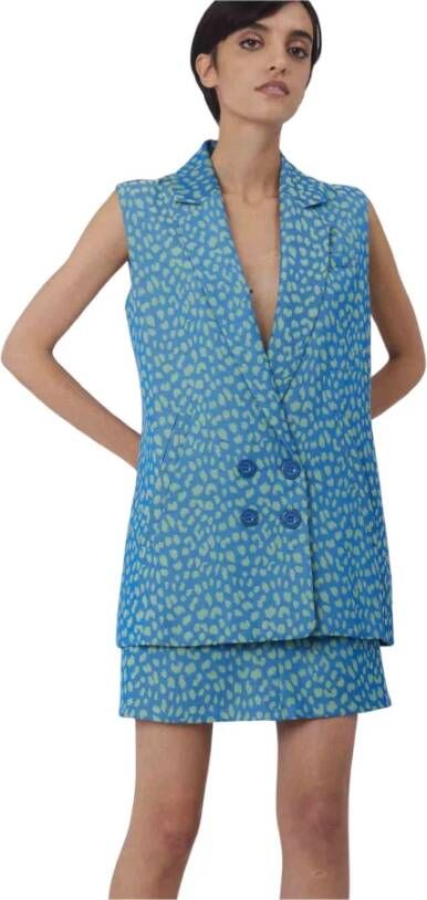 Silvian Heach Gilet Blazer Fantasia Blauw Dames