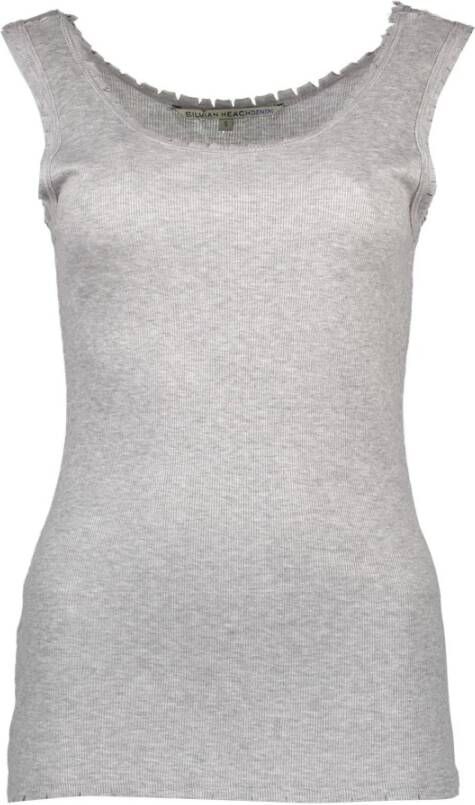 Silvian Heach Grijze Viscose Tanktop met Brede Schouders Grijs Dames
