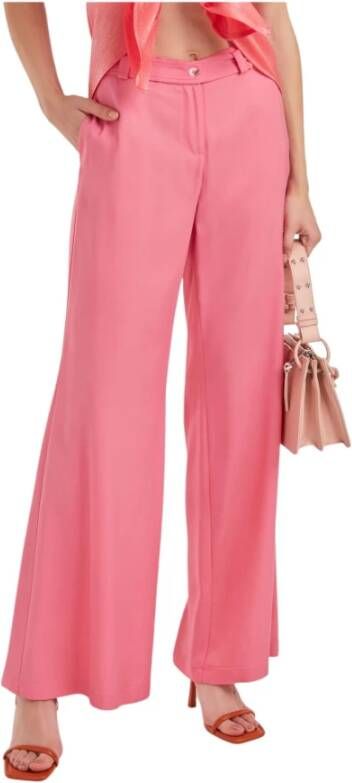 Silvian Heach Roze Wijde Pijp Broek Red Dames
