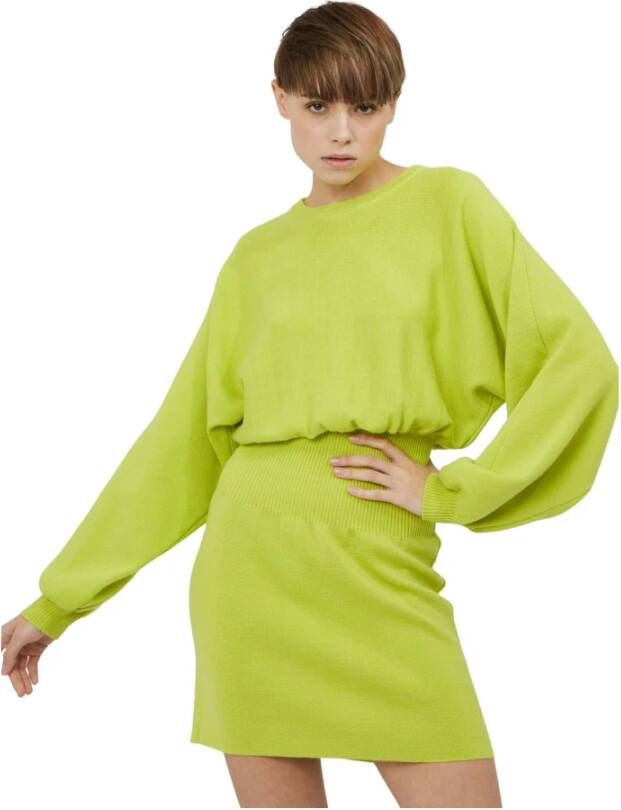 Silvian Heach Losvallende jurk met pofmouwen Groen Dames