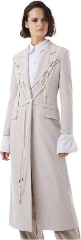 Silvian Heach Klassieke jas met decoratief koord White Dames