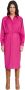 Silvian Heach Midi Jurk met Elastische Taille Roze Dames - Thumbnail 1