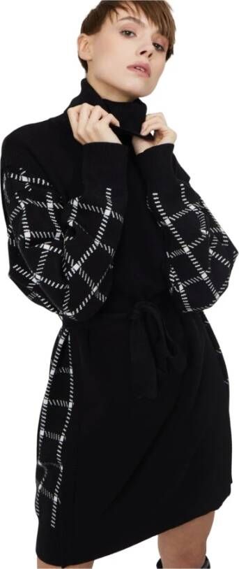 Silvian Heach Over jersey dress with belt Zwart Dames