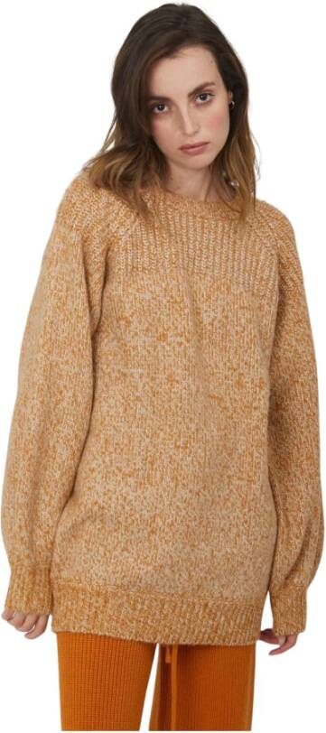 Silvian Heach Oversized crewneck sweater Beige Dames