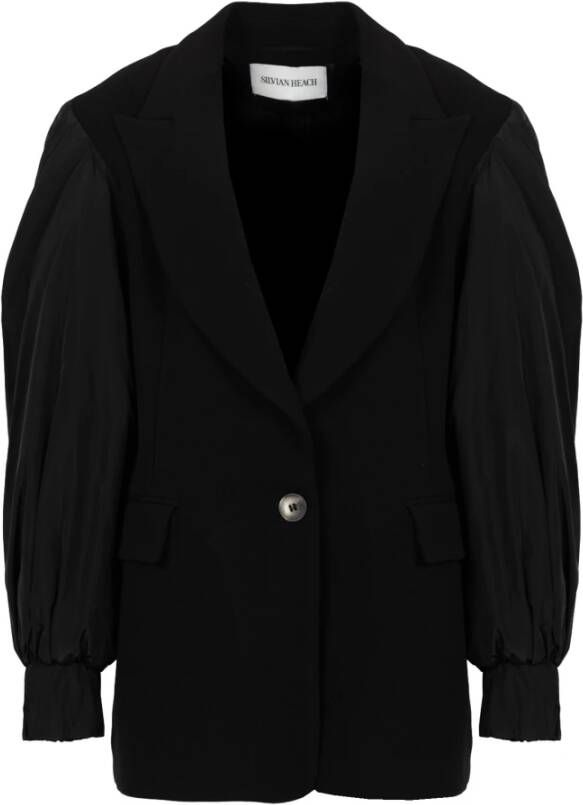 Silvian Heach Single-breasted oversized jacket Zwart Dames