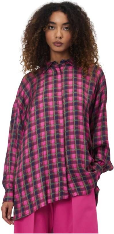 Silvian Heach Oversized shirt with puff sleeves Roze Dames