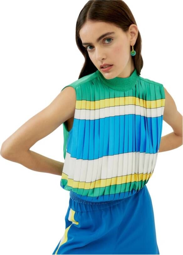 Silvian Heach Plissetta tanktop met afdrukken Groen Dames