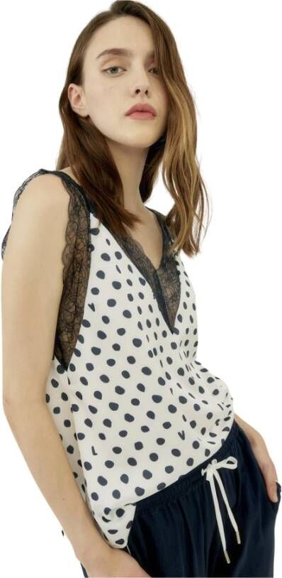 Silvian Heach Polta tanktop met borduurwerk Wit Dames