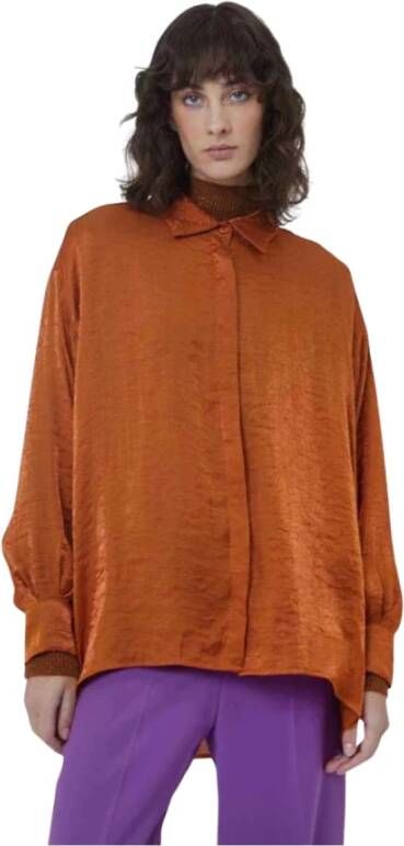 Silvian Heach Overhemd Klassieke Stijl Orange Dames