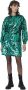 Silvian Heach Pailletten jurk met dierenprint Masaharu groen - Thumbnail 7