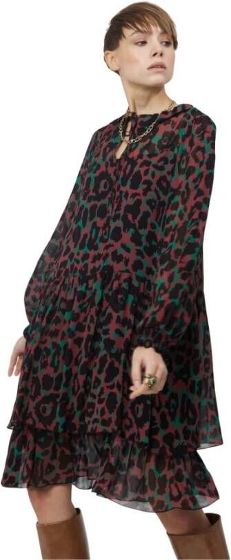 Silvian Heach Short dress with animal print Rood Dames