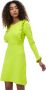 Silvian Heach Midi Jurk met Gevlochten Patroon en Gerimpelde Voorkant Green Dames - Thumbnail 2