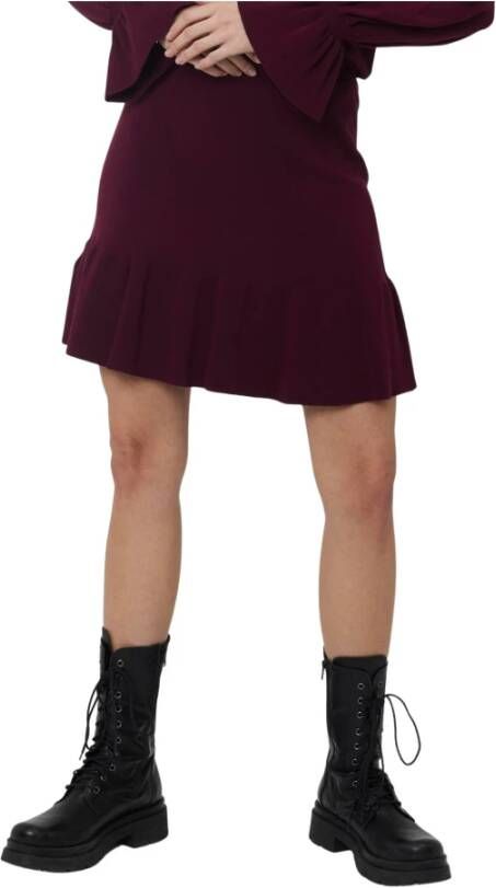 Silvian Heach Short skirt with rouches Rood Dames