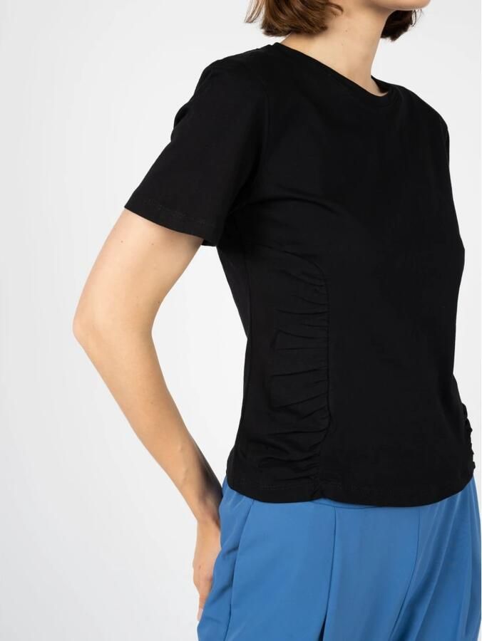 Silvian Heach Aansluitend T-Shirt met Ronde Hals Black Dames