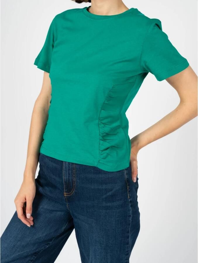 Silvian Heach Aansluitend T-Shirt met Ronde Hals Green Dames