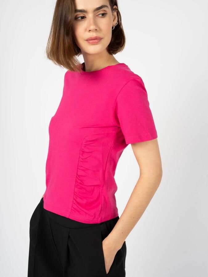 Silvian Heach Aansluitend T-Shirt met Ronde Hals Pink Dames - Foto 3