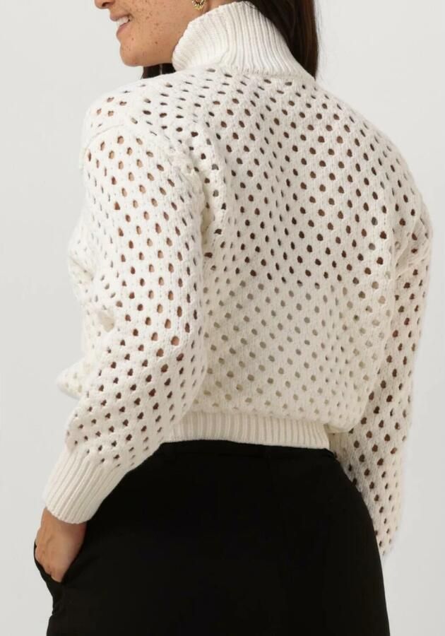 Silvian Heach Perforated Gebreide Trui met Ronde Hals White Dames - Foto 6